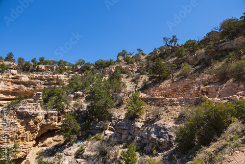 Rock formations on the South Rim edge of Grand Canyon National Park, Arizona, USA