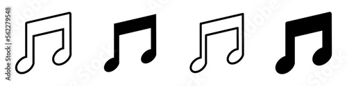Conjunto de iconos de notas musicales. Música, fiesta, celebración y composición. Ilustración vectorial