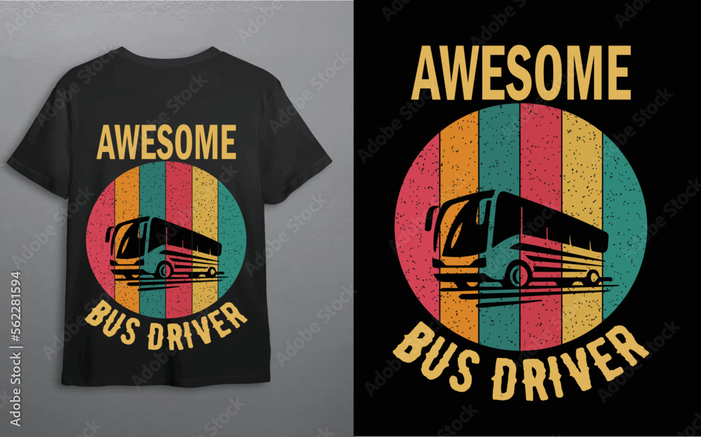 Fototapeta premium t shirt design with flag. This Bus t shirt design is a Rare design.