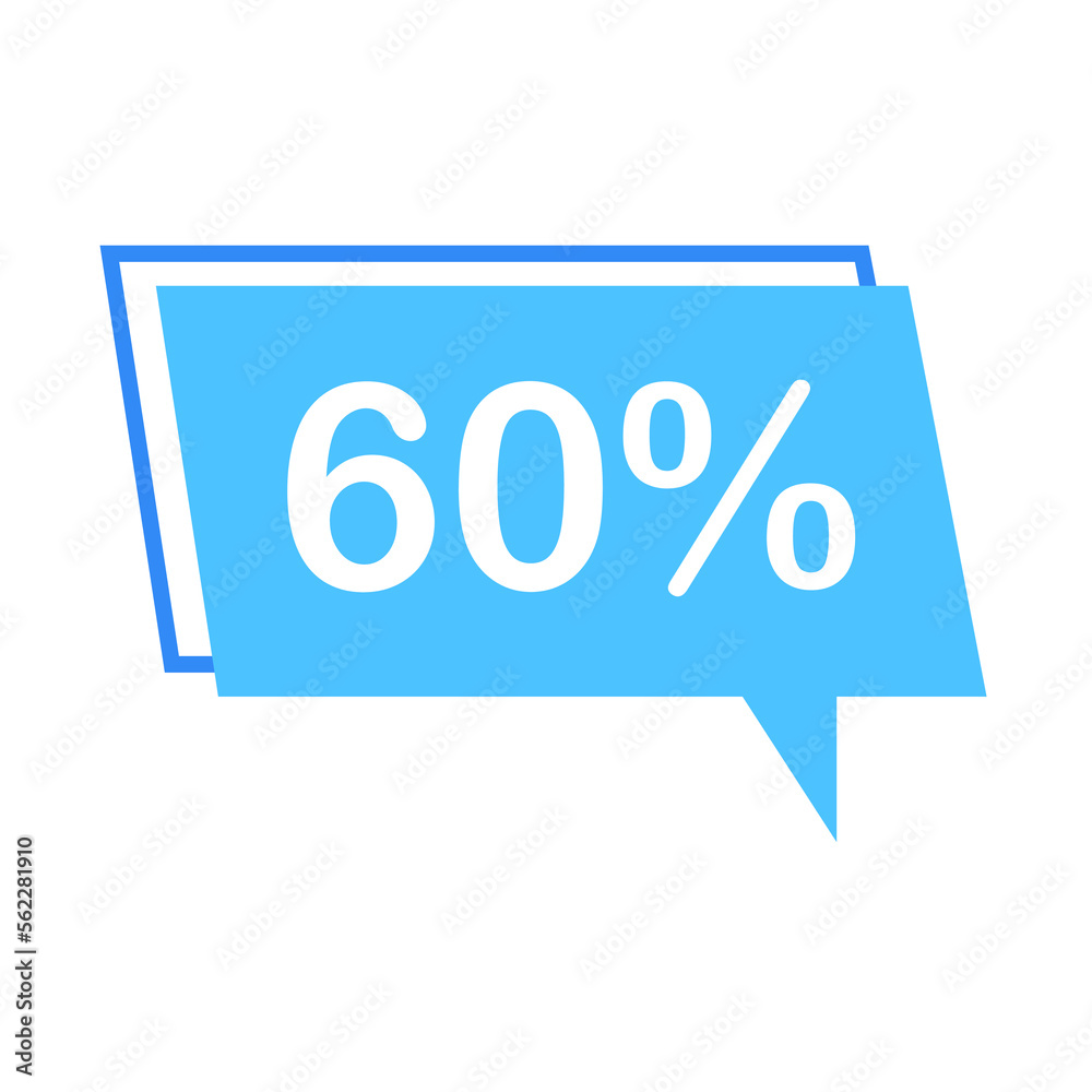 Off 60. Template with discount. Sale offer price sign. Price label. Vector illustration. Off 60. Template with discount. Sale offer price sign. Price label. Vector illustration.