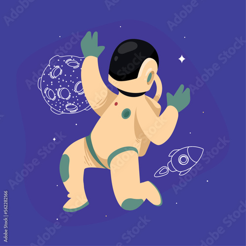 spaceman with rocket