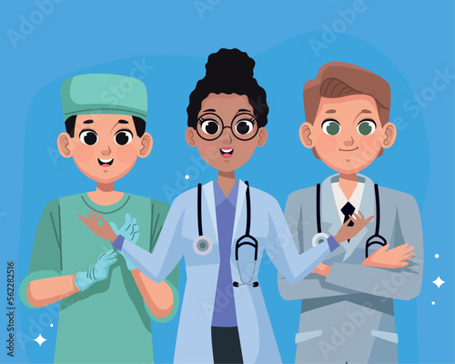 three doctors staff