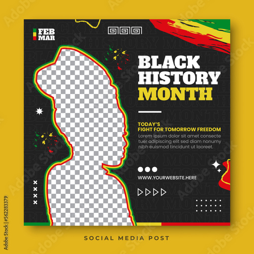 Black history month social media banner template