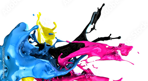 splashes of colors, cmyk concept photo