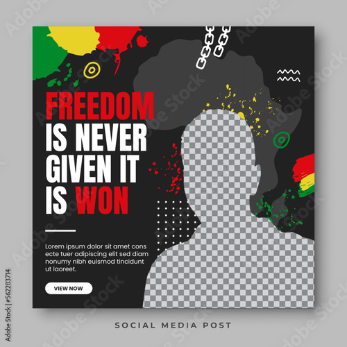 Freedom rights. Black history month social media banner template