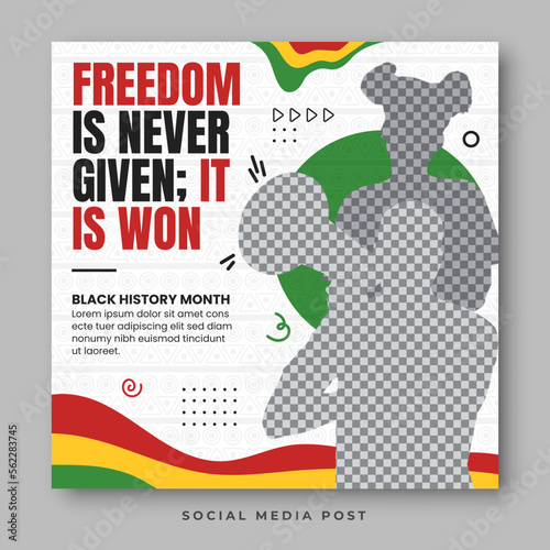 Freedom rights. Black history month social media banner template