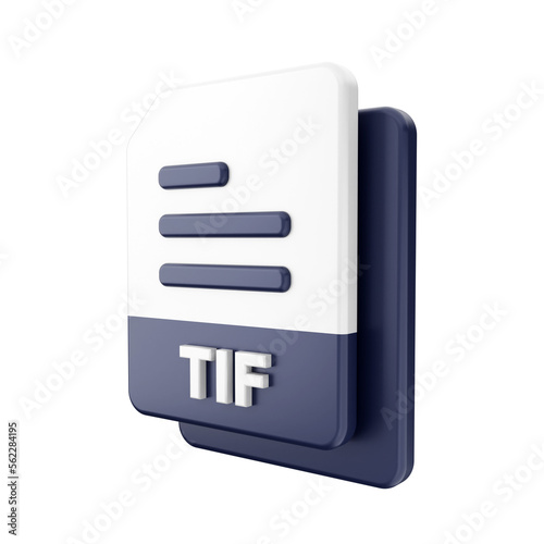 3d file tif format icon illustration render