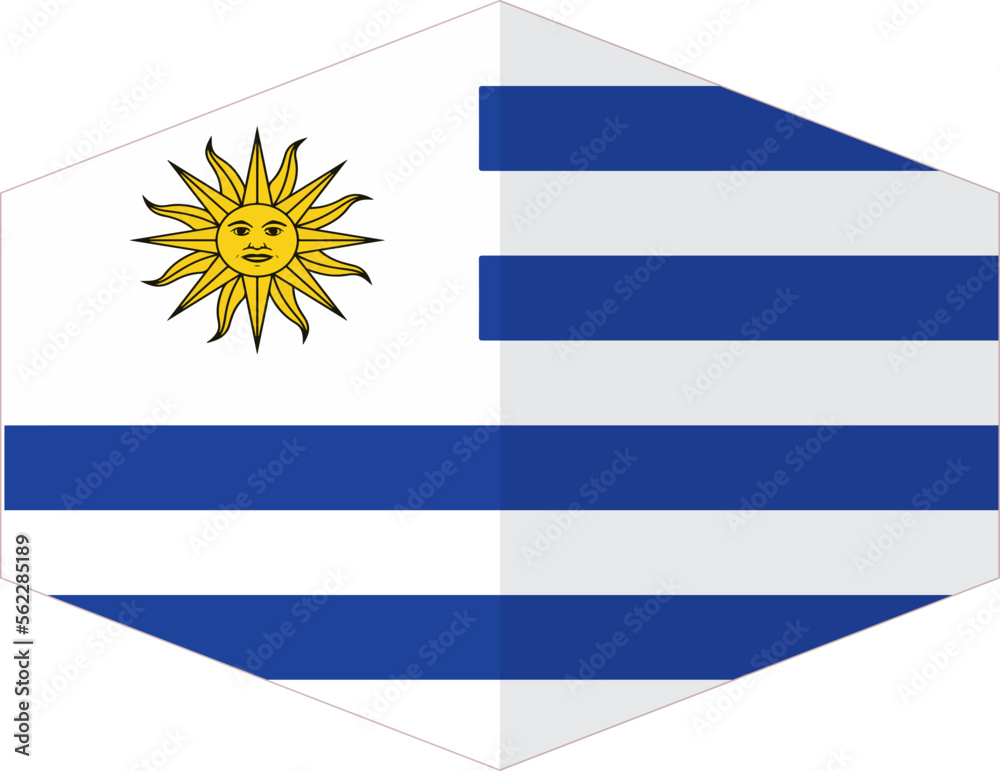 Obraz premium Uruguay flag background with cloth texture.Uruguay Flag vector illustration eps10.
