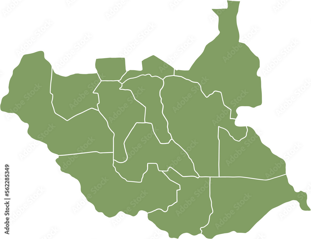 doodle freehand drawing of south sudan map. Stock Illustration | Adobe ...
