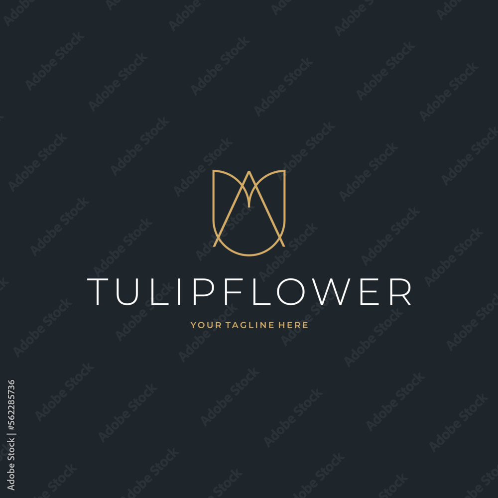 Fototapeta premium Abstract Tulip Flower Initial Letter A typography Logo custom logo design Vector Florist Massage Illustration