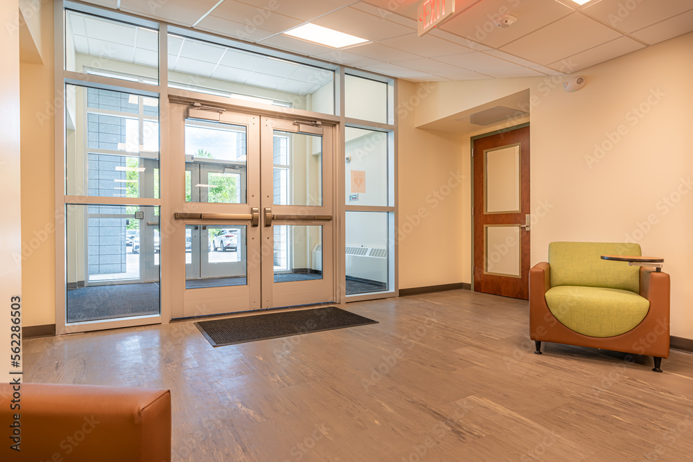 Typical entrance vestibule found at a business, office, or
