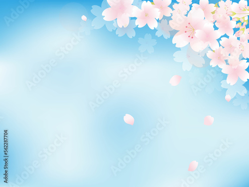 桜と空のフレーム背景