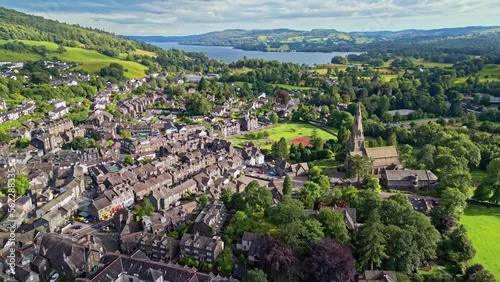Aerial footage of Ambleside. Described by purists as ‘the true Lake District’, Ambleside is a walkers’ paradise photo