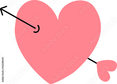 heart with arrow flat style