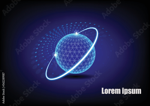 Earth abstract energy protection spheres. Force field defence globe shell.Technology vector.