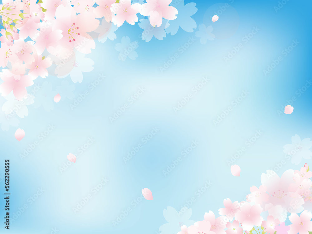 桜と空のフレーム背景