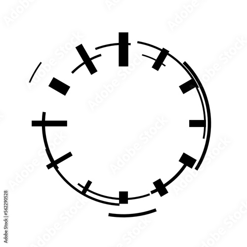 Circle clock hour ticker minutes dates