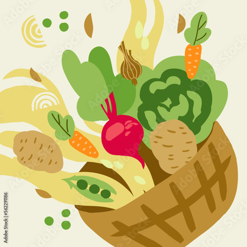Vegetable. Healthy eating. Organic food. Eco healthy ingredient For poster, banner, coupon. Vector illustration. Sketch.