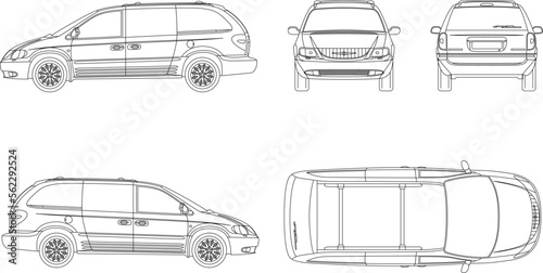 family car illustration vector sketch