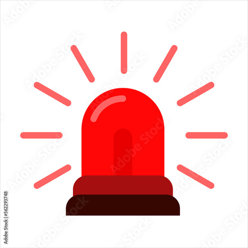warning light siren flat icon vector illustration isolated on white background photo