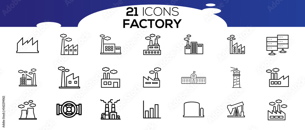 Obraz premium FACTORY ICON SET DESIGN