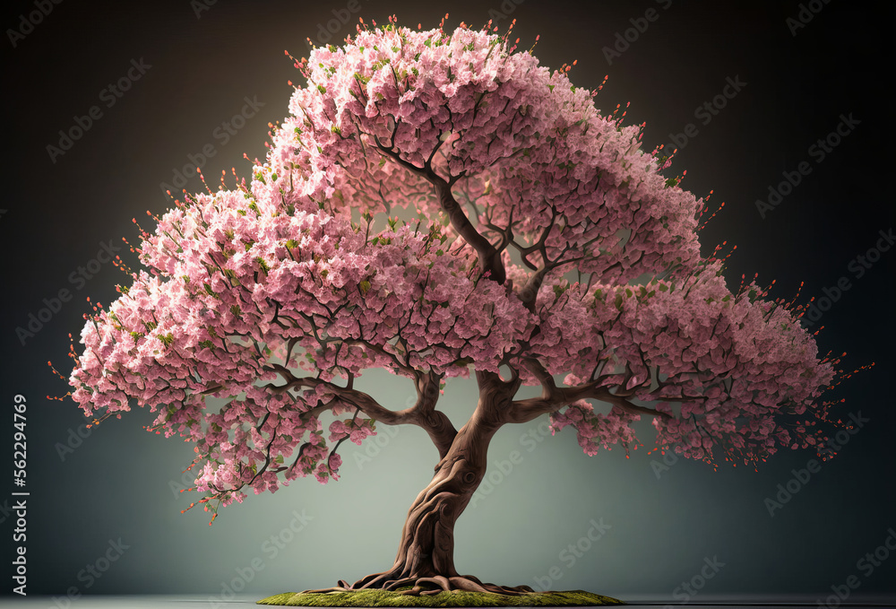 Spring time cherry blossom sakura tree. Generative ai - obrazy, fototapety, plakaty 