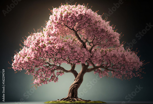 Papier peint Spring time cherry blossom sakura tree. Generative ai