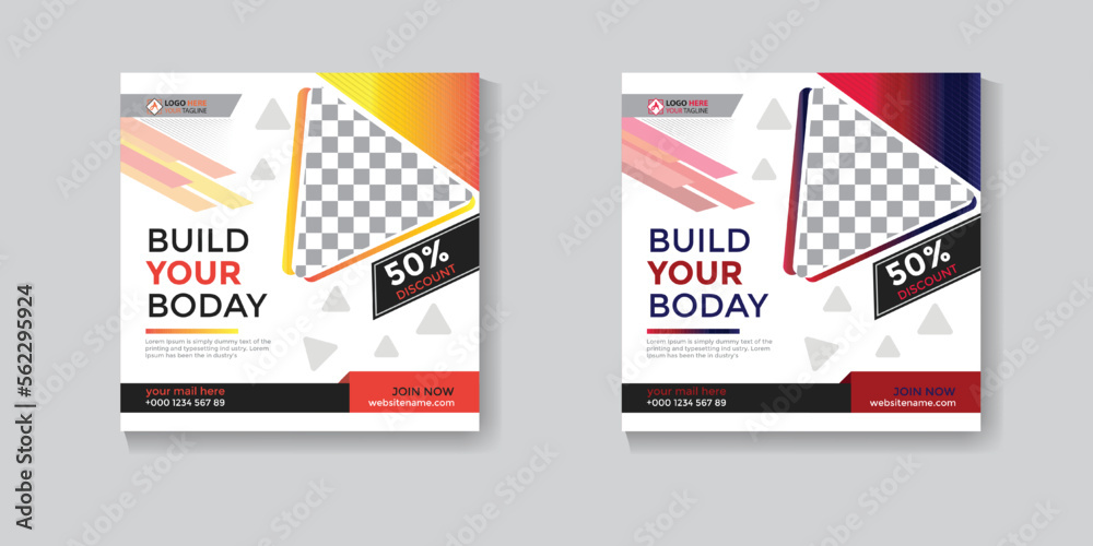 Build your body social media template design