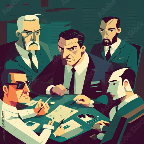 business collaboration vector art (generative AI)