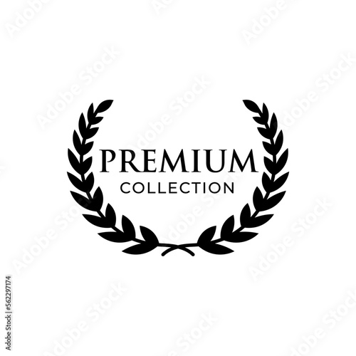 Premium Collection black  frame, black badges and labels, logo design