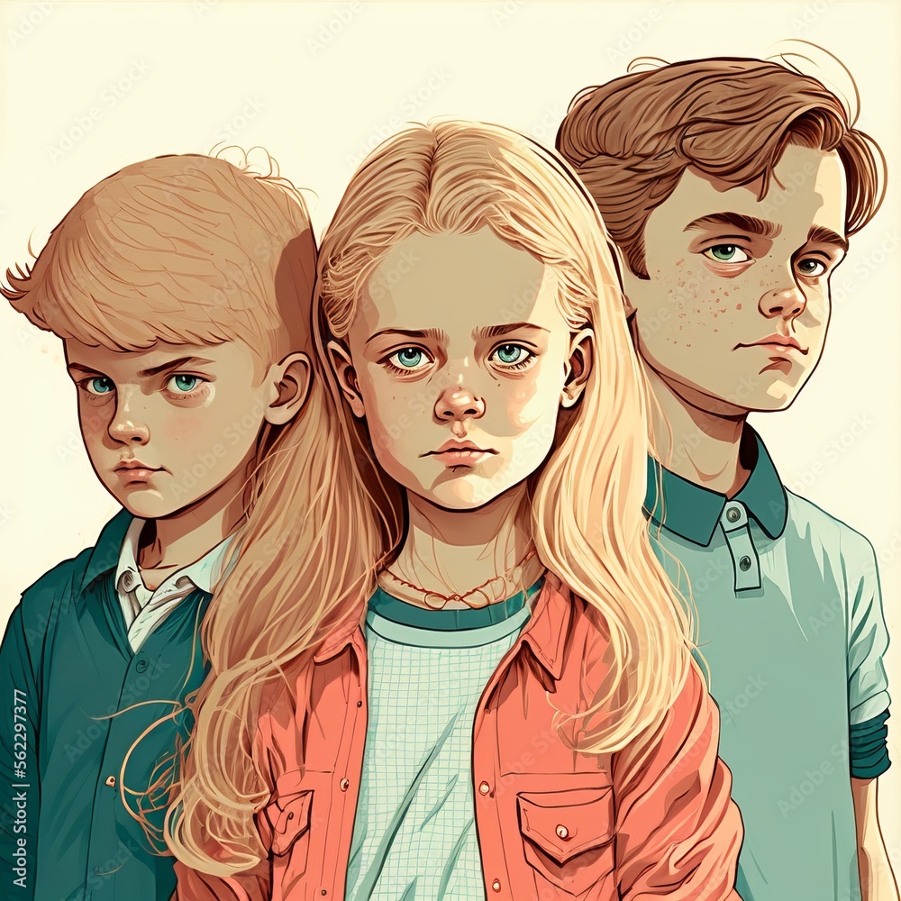 siblings vector art (generative AI) siblings vector art (generative AI)