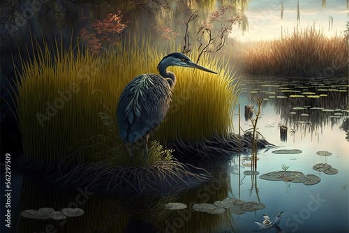 wetland wallpaper (generative AI) photo
