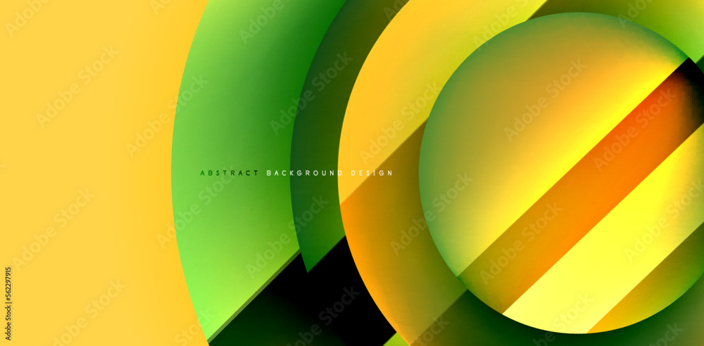 Colorful shiny and glossy circles abstract composition with light and shadow effects, geometric vector abstract background Colorful shiny and glossy circles abstract composition with light and shadow effects, geometric vector abstract background