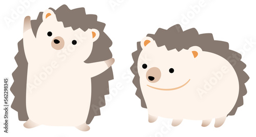 かわいいハリネズミの全身イラスト