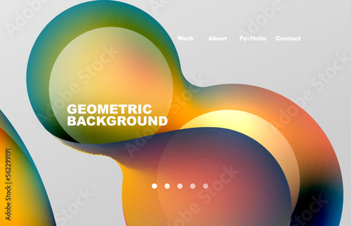 Abstract liquid background for your landing page design. Web page for website or mobile app wallpaper