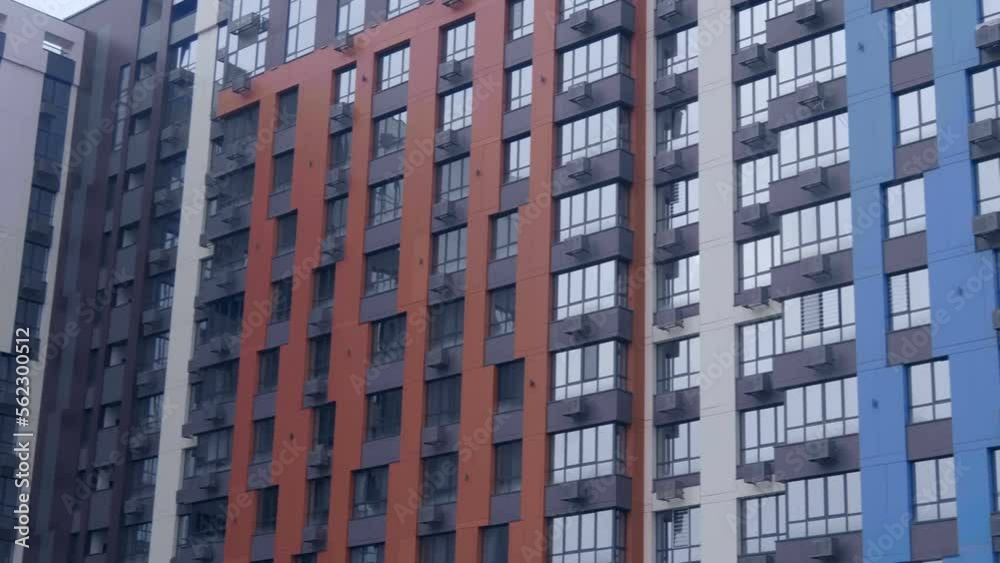 New, newly built and commissioned, beautiful, ready to move in, high-rise buildings, in a modern, fashionable style. Shot in motion New, newly built and commissioned, beautiful, ready to move in, high-rise buildings, in a modern, fashionable style. Shot in motion