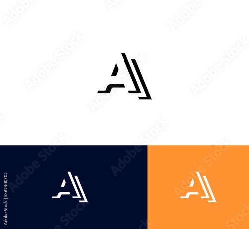 AA letter logo design template elements. Modern abstract digital alphabet letter logo. Vector illustration.