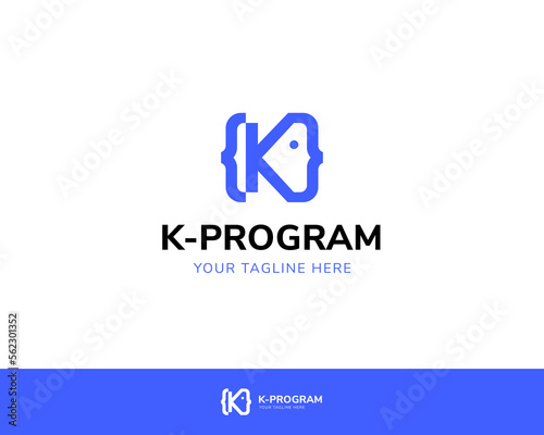 Creative Letter K developer logo. Branch logo