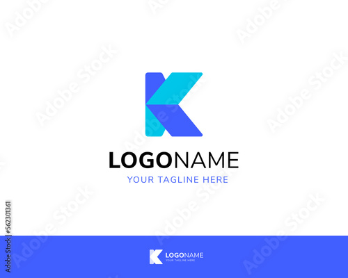 Letter k fintech logo