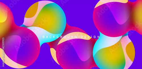 Bright abstract background glossy shiny circle and sphere composition. Minimalist geometric vector Illustration For Wallpaper, Banner, Background, Card