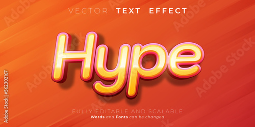 Editable text effect hype three dimension font style