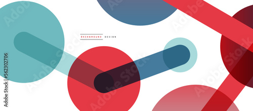 Line points connections geometric abstract background. Circles connected by lines. Trendy techno business template for wallpaper, banner, background or landing