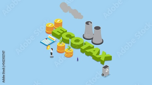 Green Co2 Taxes 3d animation photo