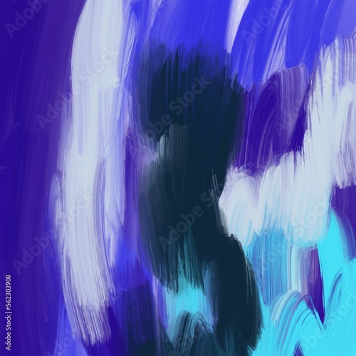 Blue Abstract Oil Painting Background 