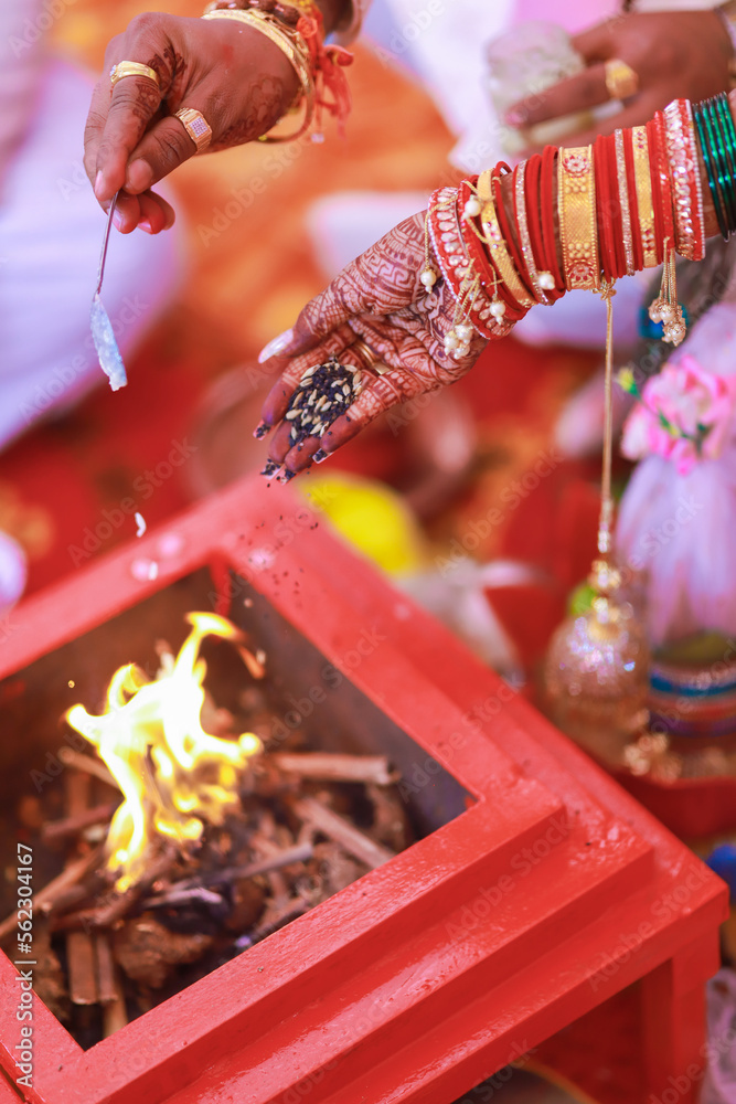 Traditional Indian wedding. In India , A Marathi wedding . Couple