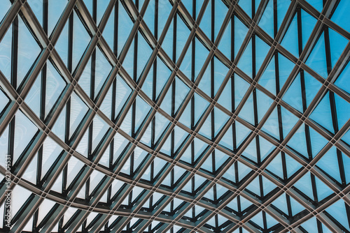 Glass Roof With Metal Grid