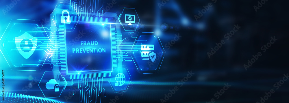 Cyber security data protection business technology privacy concept. Fraud prevention. 3d illustration