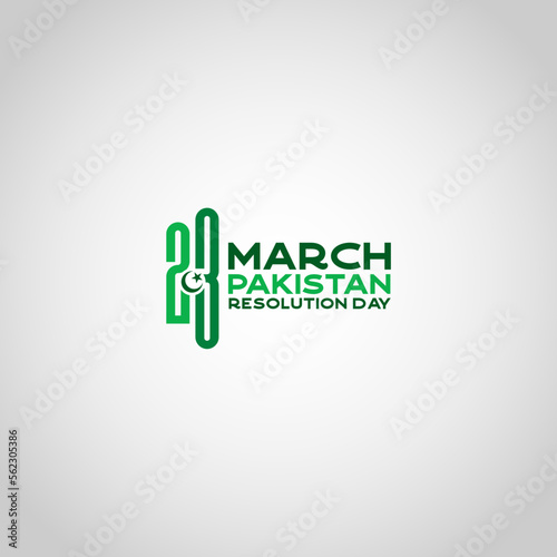 March written in Urdu for 23 March Pakistan Day. Happy Pakistan's Resolution Day 23rd March. Vector 
