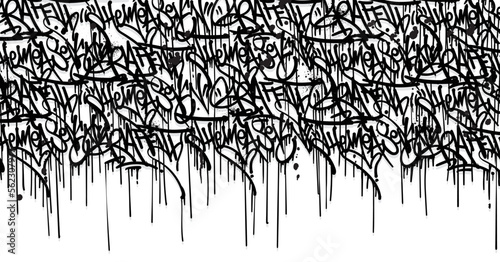 Abstract graffiti art background with scribble throw-up and tagging hand-drawn style. Street art graffiti urban theme for prints, patterns, banners, and textiles in vector format.
