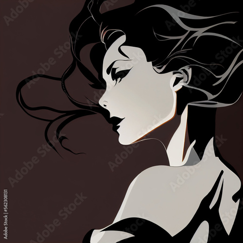 the silhouette of a beautiful woman